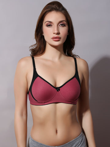 Dual Fit Cotton Rich Seamless Women's Bra, Non Wired, Non Padded