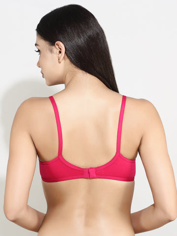 Unique Fit  Cotton Rich Seamed Women's Bra, Non Wired, Non Padded