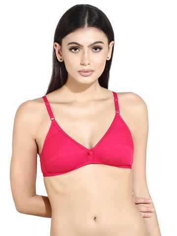 Unique Fit  Cotton Rich Seamed Women's Bra, Non Wired, Non Padded